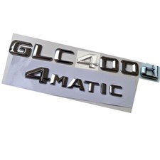 F&uuml;r Mercedes Benz GLC400d 4MATIC Schriftzug Embleme Aufkleber Silber