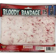 Bloody Bandage Costume Accessory 15 Feet Long 4 Inches Wide Halloween Zombie