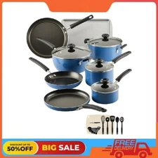 Farberware Easy Clean 24 Piece Aluminum Nonstick Cookware Pots and Pans Set