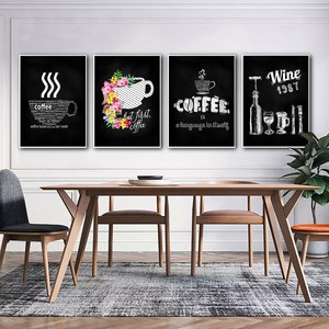 Frameless Canvas Wine Coffee Painting Bar Cafe Kitchen Wall Decor