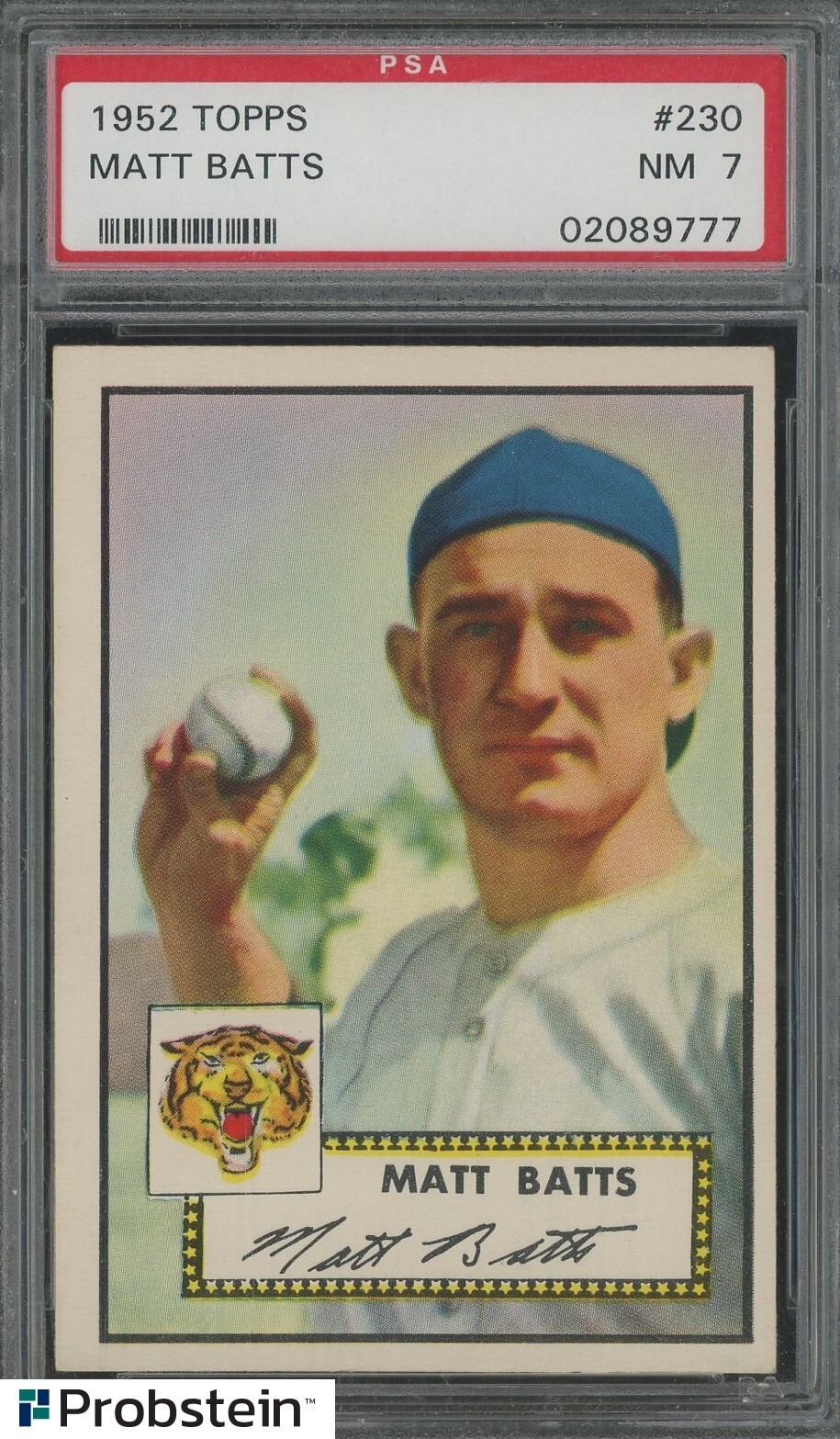 1952 Topps #230 Matt Batts Detroit Tigers PSA 7 NM
