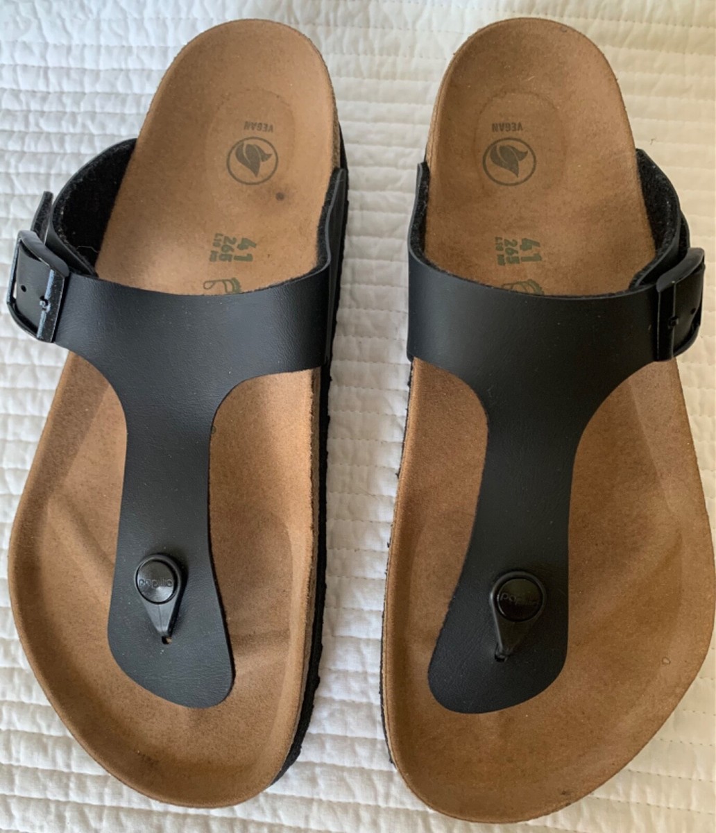 BIRKENSTOCK PAPILLIO GIZEH GROOVED VEGAN BLACK 41 L 10