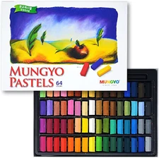 Mungyo Non Toxic Square Chalk, Soft Pastel, 64 Pack, Assorted Colors (B441R078-7