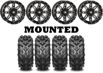 Kit 4 Interco Swamp Lite Tires 28x9-14 on High Lifter HL22 Machined Wheels HP1K