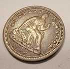 1849 Liberty Seated Half Dime, 5C, Stars on obverse