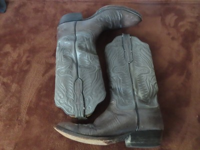 Nonquil Ostrich Kangaroo Top Leather Cowboy Boots Little display picture 1