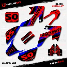 Red Black & Blue Slick Racing Graphics Kit fits 04-12 Honda Crf50 CRF 50 Decals