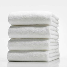 SET OF 6 NEW WHITE HOSPITALITY 100 COTTON THICK HOTEL QUALITY BATH TOWEL