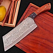 CUSTOM MADE FORGED DAMASCUS STEEL CLEAVER MEAT CHOPPER BUTCHER KNIFE 2727