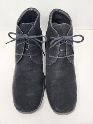 Ecco Mens 8 Black Suede Leather Lace Up Chukka Boots Comfort  display picture 3