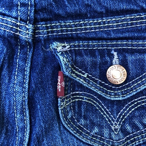 Vintage Levi Bootcut Girls Toddler 5 Slim Denim Jeans - Picture 9 of 10
