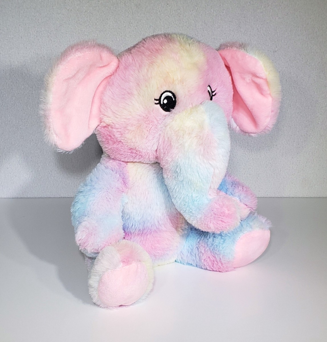 Calplush Pastel Color Tie Dye Pink Yellow Blue Elephant