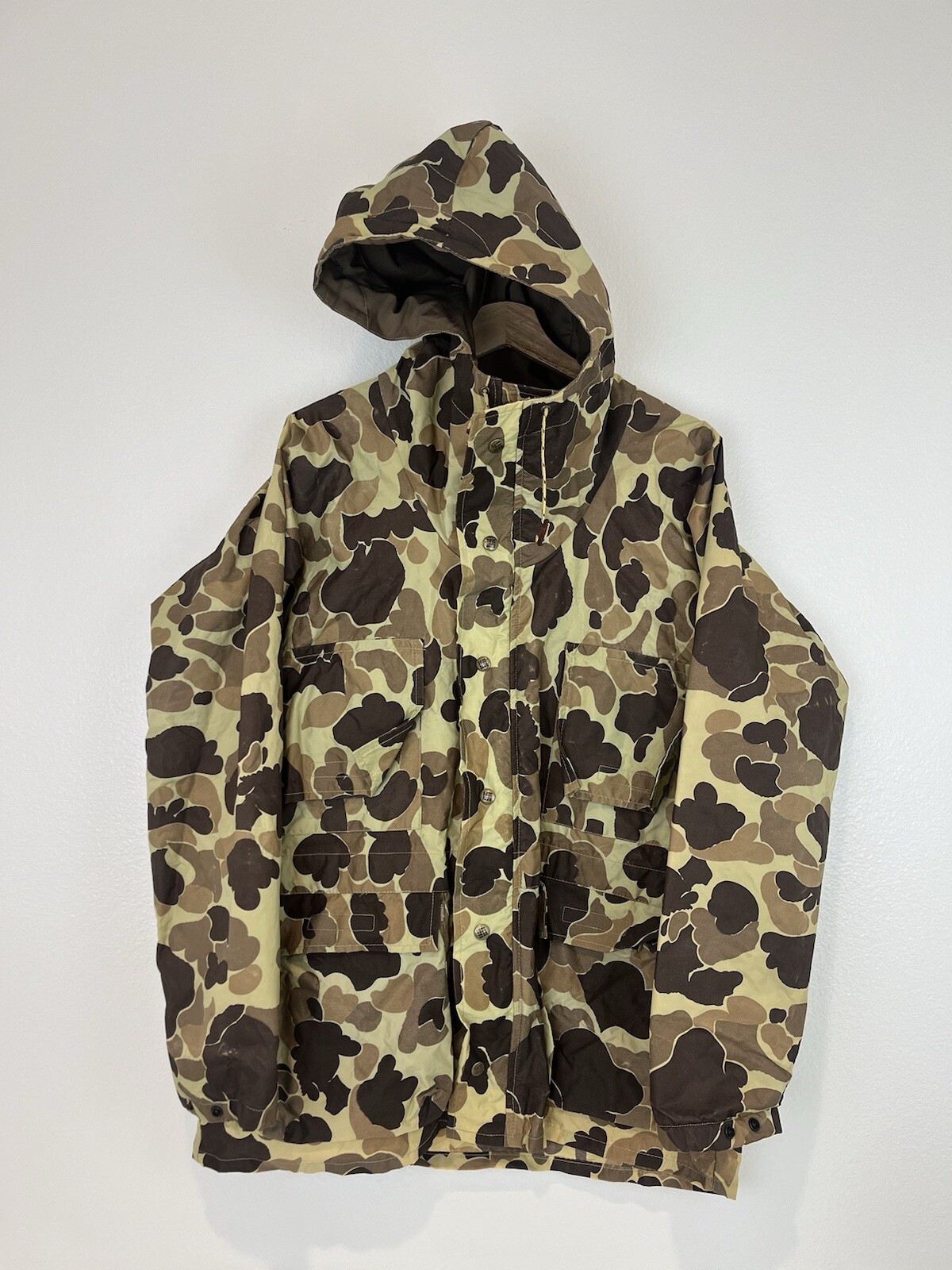 Vintage COLUMBIA Hunting Windbreaker Rain Jacket Mens Large ? Duck Camo READ