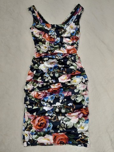 AUTH Dolce&Gabbana floral printed ruched silk Dress IT 38 - Picture 9 of 12