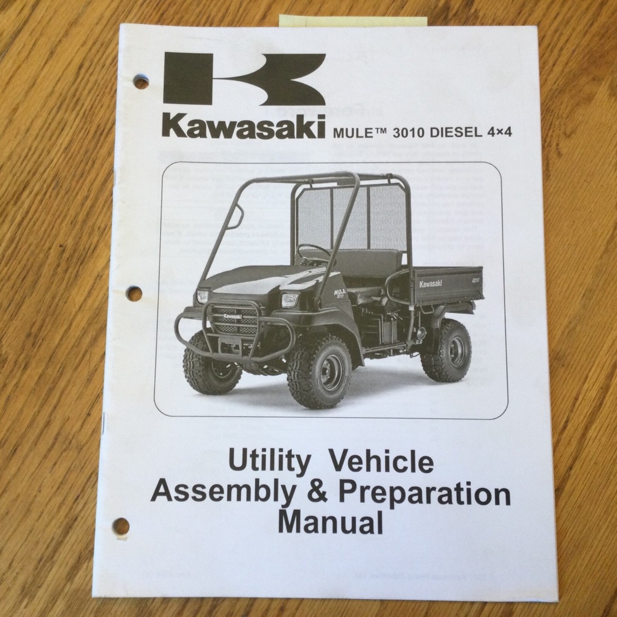 Kawasaki MULE 3010 ASSEMBLY & PREPARATION MANUAL UTILITY