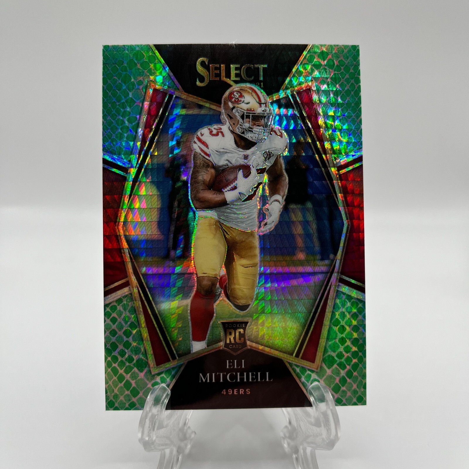 2021 Elijah Mitchell RC /89 Panini Select Premier Level Dragon Scale Prizm #192