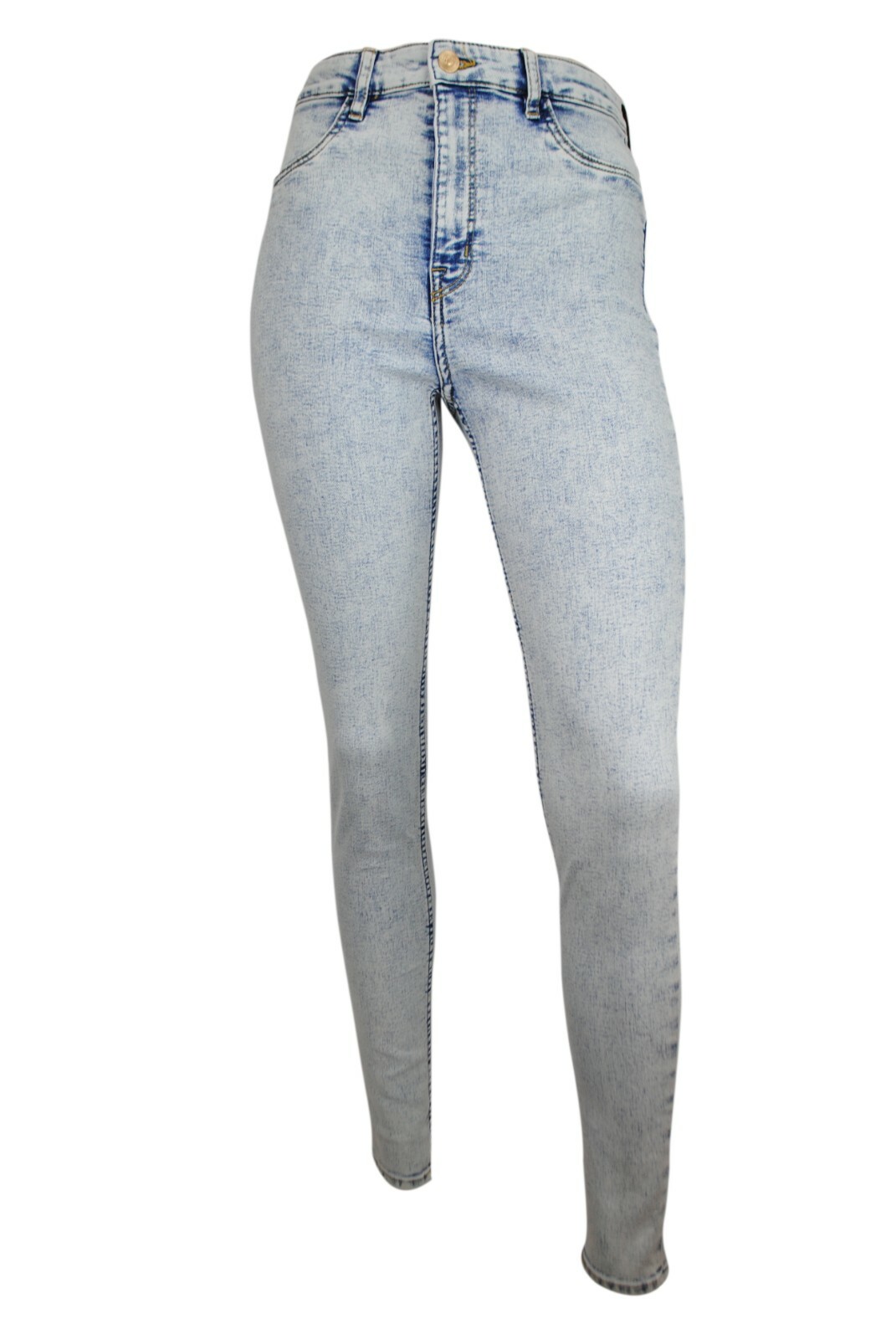 Womens Hu0026M High Waist Jeggings Super Skinny Jeans Faded Acid Wash Size 8 to  18 | eBay