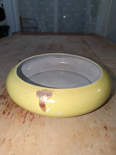 Red Wing Art Pottery Yellow Bowl 414 8" MCM Art Deco Original Sticker 75th