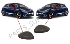 FÜR PEUGEOT 208 2012 - 2019 NEUE FLÜGELSPIEGEL ABDECKKAPPEN SCHWARZ LINKS + RECHTS