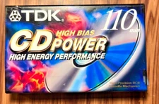 TDK CD Power 110 MIN High Bias Audio Cassette Tape Blank Media High Energy NEW