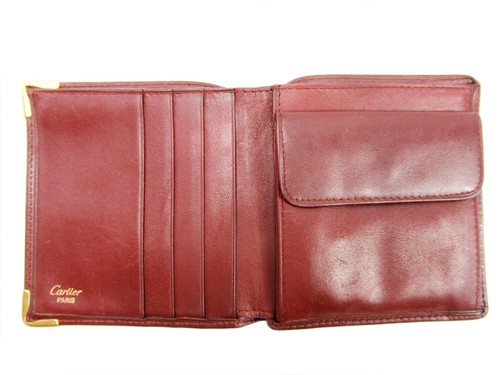 Portefeuille pliant authentique Cartier must line cuir 2024 bordelais authentique T17254