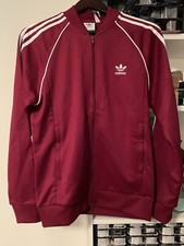  Adidas - Men's-SST TT-TRACK TOP-Tracksuit - Jacket - Burgandy - Medium - NWT