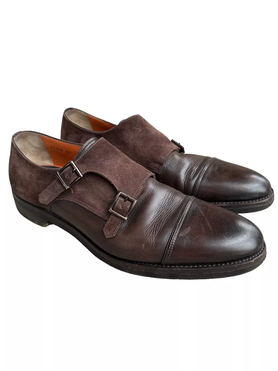 Santoni calf-leather monk shoes - Brown