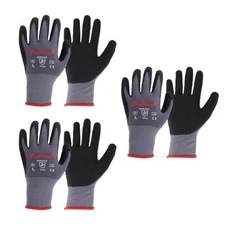 Safety Work Gloves MicroFoam Nitrile Coated Foam Gloves L-Size/3 Pairs