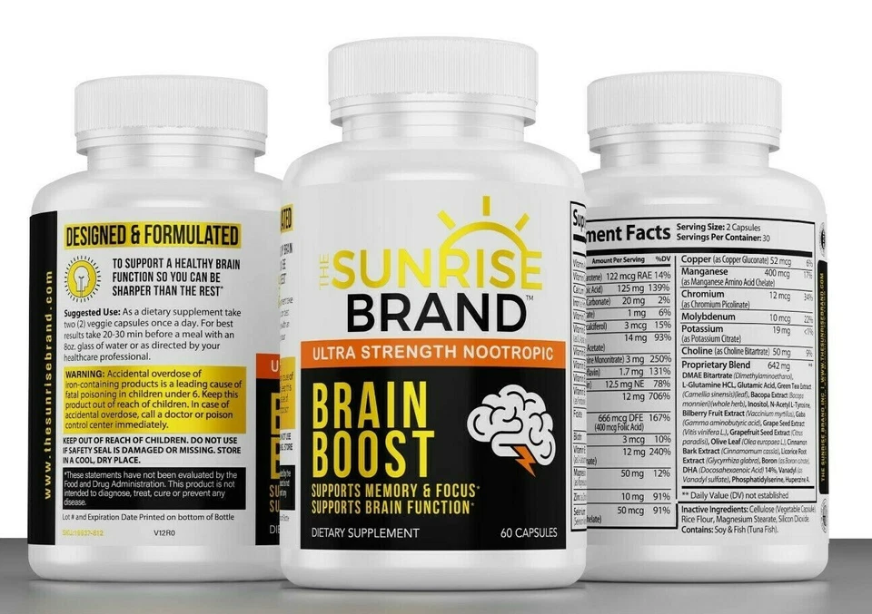 Brain Boost - Ultra Strength Nootropic - Memory and Focus - 60 Capsules - Image 2 of 4