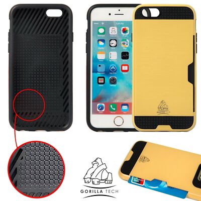 Slim Armour Card Slot Dual Layer Schutzhülle Case Cover Defend + Tempered Glass