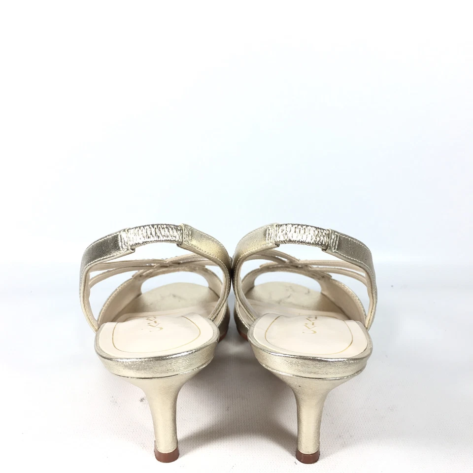 Zapatos de tacón Caparros Philomena para mujer talla 8,5 M dorado metálico con cordones Foto 4 de 4