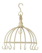 dekorative Kräuterkrone mit 9 Haken im shabby Landhausstil cremeweiß dm= 22 cm