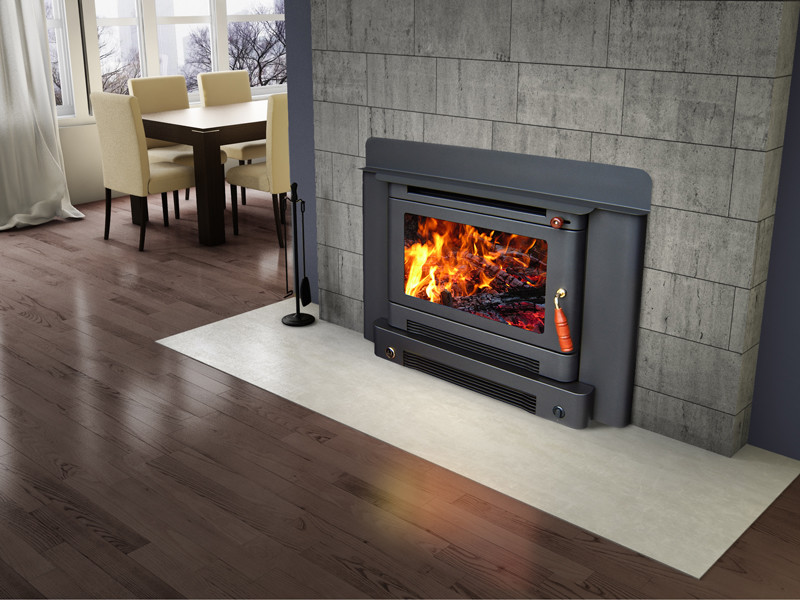 Wood Heater Ecomaxx Premium Inbuilt - Metallic Black Fireplace | eBay