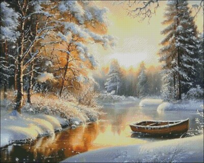 Sunset Forest - Counted Cross Stitch Kits Needlework Embroidery DIY