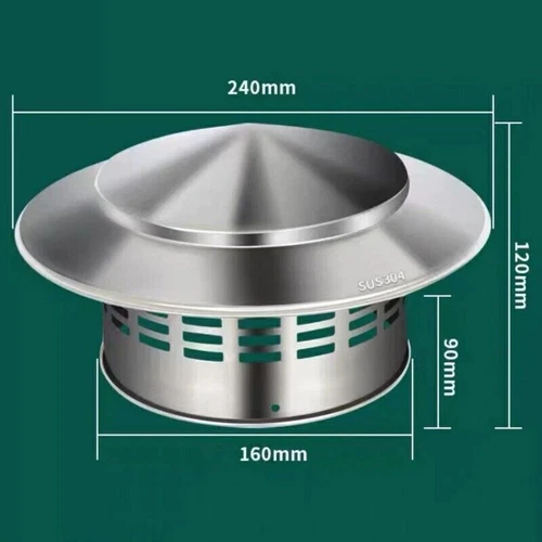 Edelstahl Schornsteinabdeckung Regenhaube Edelstahlgitter für Ofenrohre Kamin - - Bild 15 von 16