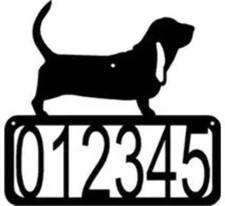 Basset Hound Dog House Address Sign - Made in USA