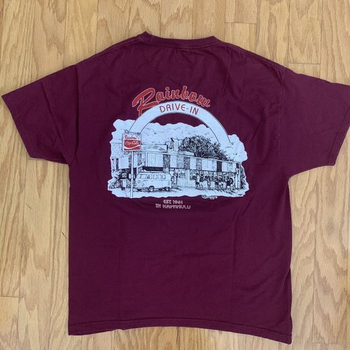 Rainbow Drive In Honolulu Hawaii Restaurant T-shirt Men’s Sz Large Maroon