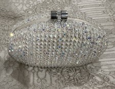 Sondra Roberts Evening Clutch  Bag Dazzling With Aurora Borealis Crystals