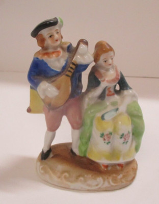 Vintage Japan Victorian Couple Playing Instrument Figurine Lot K