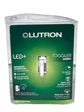 Lutron Toggler Light Dimmer Single-Pole/3-Way, White, LED+, {8}.
