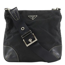 Prada Nylon Shoulder Bag Women Black One Size 753990