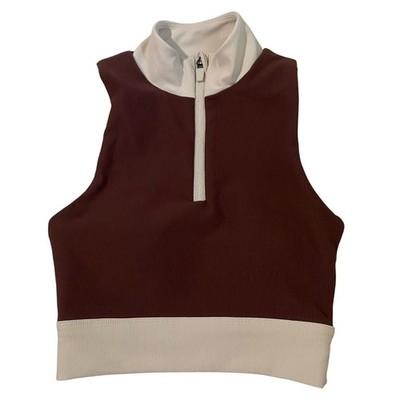 Wilo the Label Zip High Neck Bra Tank Crop Top S Athleisure Loungewear Intimates