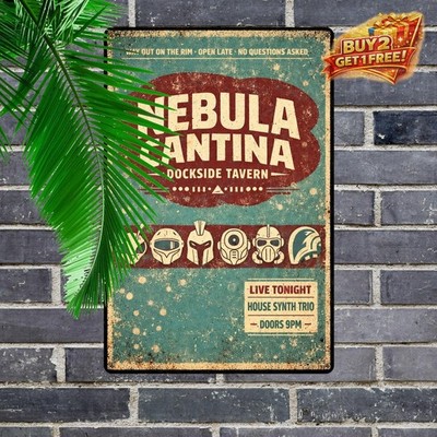Mos Eisley Cantina Weatherproof Wall Art 8x12 Vintage Metal Space Sign