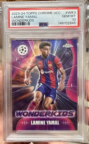2023-24 Topps Chrome UEFA - Wonderkids Lamine Yamal #WK-3 (RC) PSA 10🔥🔥⚽️⚽️