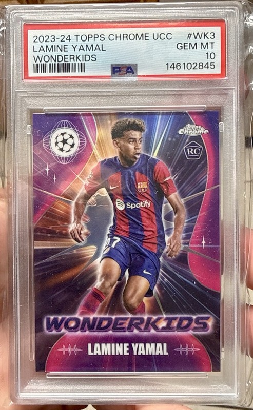 2023-24 Topps Chrome UEFA - Wonderkids Lamine Yamal #WK-3 (RC) PSA 10🔥🔥⚽️⚽️