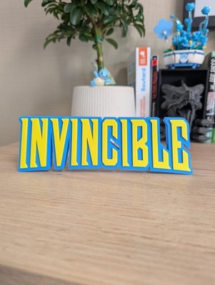 INVINCIBLE Superhelden Logo - 3D Deko Schild - Comics 21x6cm Fanart