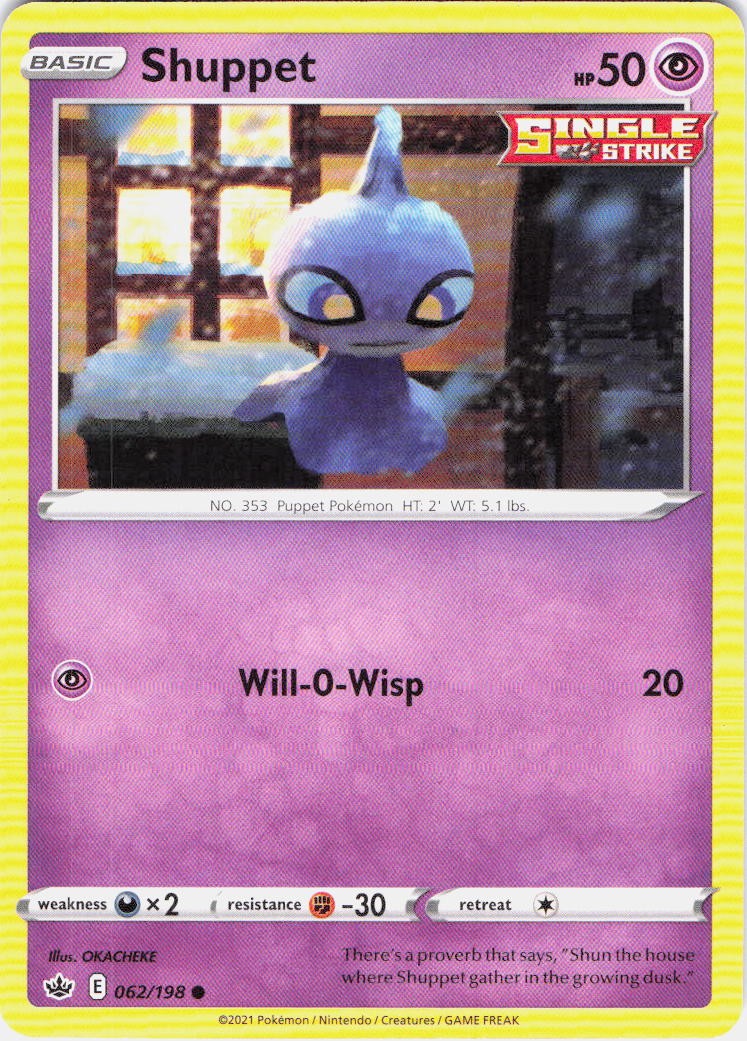 Shuppet Chilling Reign 62 Normal Pokemon TCG NM