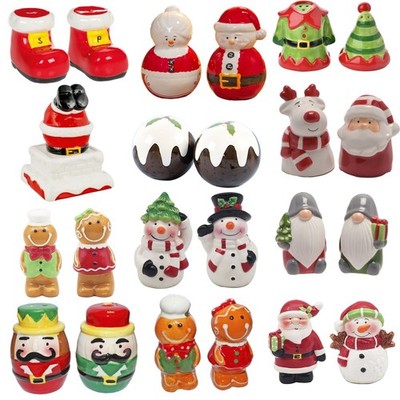 Weihnachtskännchen Set Salz und Pfefferstreuer Keramik Neuheit Designs - Set wählbar