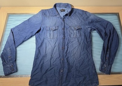 ANTONY MORATO Blue SLIM FIT Shirt Long Sleeve Shirt Men Size Small