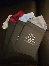 4 Men's Satin Silk Pocket Square Hankerchiefs Wedding Party Formal. Plus 1 Extra